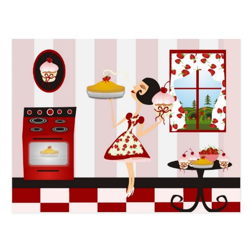 Retro Home Cooking Recipe Post Cards