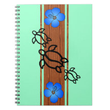 Retro Honu Surfboard Notebook