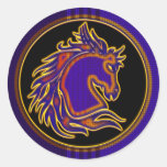 RETRO HORSE HEAD ROUND STICKERS