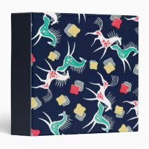 Retro Horses on Blue Binder