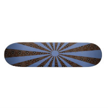 Retro Hot Blue Sun Skate Board Deck