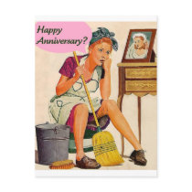 Retro Housewife Anniversary Postcard