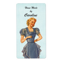 Retro Housewife Brings You Goodies Custom Shipping Label
