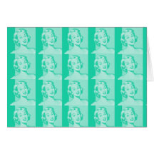 Retro Housewife Greeting Card