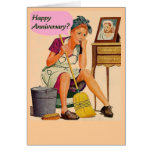 Retro Housewife Happy Anniversary Card