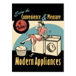 Retro Housewife Washer Dryer Postcards