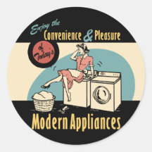 Retro Housewife Washer Dryer Stickers