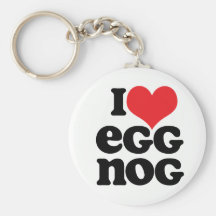 Retro I Love Egg Nog Keychain
