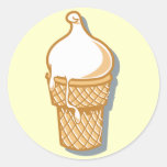 retro ice cream cone round sticker
