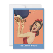 Retro Ice Cream Social For Any Occasion Invitation
