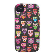 Rétro illustration de motif de hibou coque Case-Mate iPhone 4