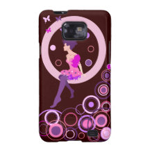 Retro illustrative cover Girl and retro circles Galaxy SII Cases
