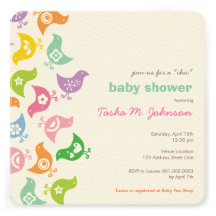 Rétro invitation lunatique de baby shower de pouss