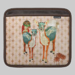 Rétro iPad orange rose de clair de lune de hibou e housses ipad