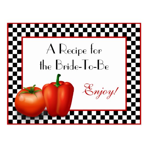 Retro Italian Recipe Card for the Bride to Be Post Card