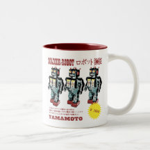 Retro Japanese Toy Robot Advertisement Mugs