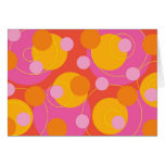 Retro Juicy Pink Dots Funky Groovy Card