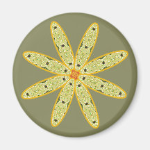 Retro Kaleidoscope Floral Refrigerator Magnets