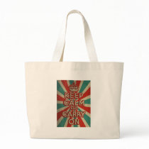 Retro Keep Calm And Carry On Canvas Bag