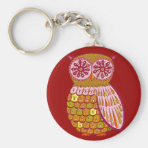 Rétro keychain de hibou porte-clef
