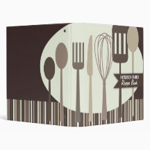 Retro Kitchen Cooking Utensils Recipe Binder