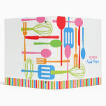 Retro Kitchen Cooking Utensils Recipe Binder