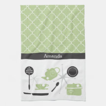 Retro Kitchen Towels  |  Green