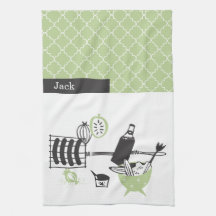 Retro Kitchen Towels | Green