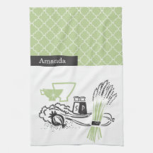 Retro Kitchen Towels | Green