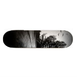 Retro Landscape Black an White Abstract Skateboard
