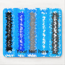 Retro light blue psychedelic rectangles mousepad