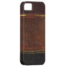 Rétro livre antique, brun attaché de cuir de faux étuis iPhone 5