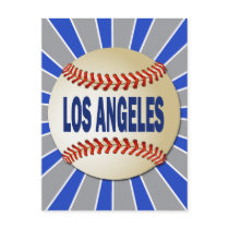RETRO LOS ANGELES BASEBALL POSTCARD