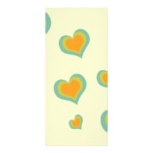 Retro Love Hearts for Valentines Day Rack Card
