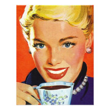 Rétro Madame élégante Coffee ou invitation de Soci