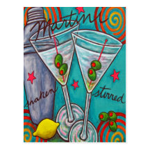 Retro Martini Post Card