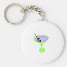 Retro Martini Time Key Chain