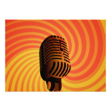 Retro Microphone custom invitations