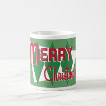 Retro Mid-Century Modern Green Christmas Mug