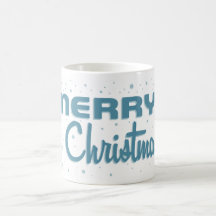 Retro Mid-Century Snowflake Christmas Mug White