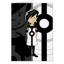 Retro Mod Girl Card