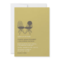 Retro Mod Perfect Chair Pair Eames Wedding Invite