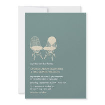 Retro Mod Perfect Chair Pair Eames Wedding Invite