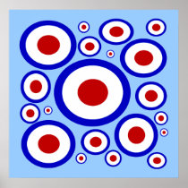 Retro Mod sixties circle pattern Posters