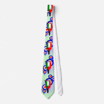 Retro Mod Target Art with Italian scooter Custom Ties