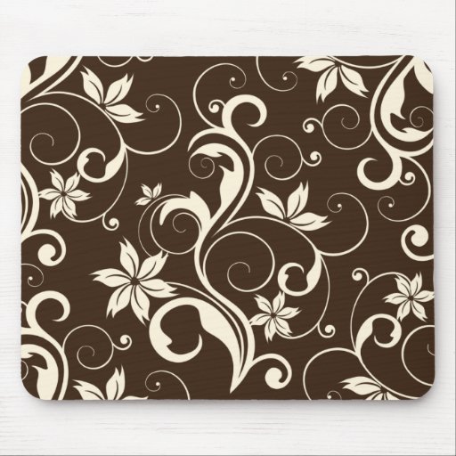 Retro Modern Floral Pattern Elegant Mousepad