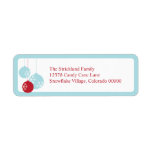 Retro Modern Holiday Ornaments Christmas Labels Custom Return Address Labels