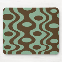Retro Modern mousepad - Green and Brown
