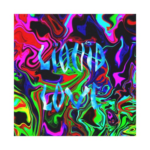 Rétro moderne enveloppé par ~ liquide d'abrégé sur toile tendue sur châssis