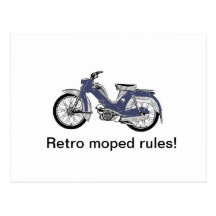 Retro moped postcard